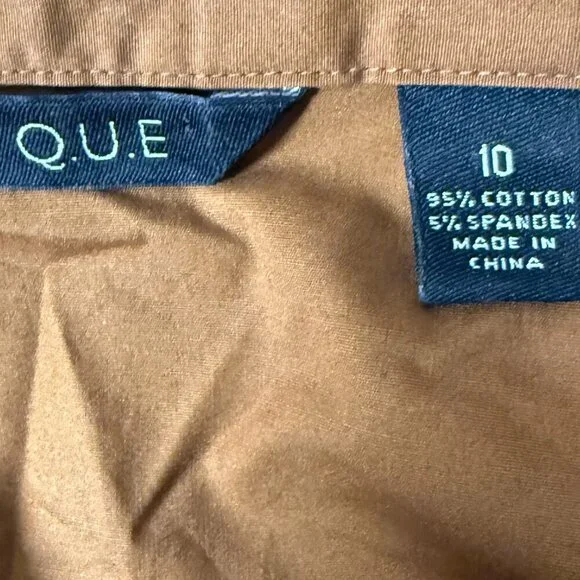 Q.U.E. Long Sleeve Button Down Blouse Copper Embellished Flowers Size 10 - Picture 4 of 8